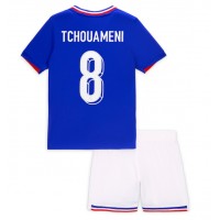 France Aurelien Tchouameni #8 Replica Home Minikit Euro 2024 Short Sleeve (+ pants)